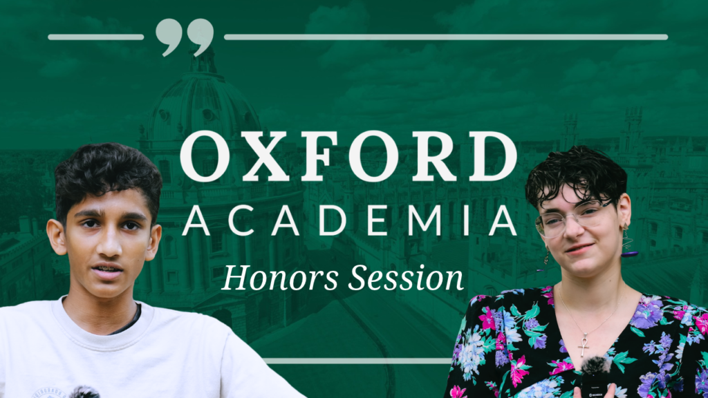 Students discuss the Honors Session at Oxford Academia